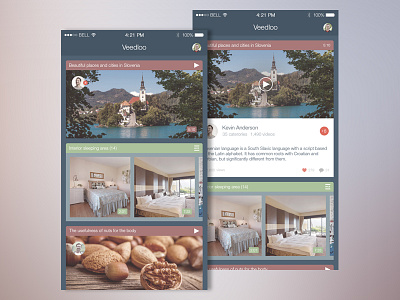 Veedloo app - concept video service app application design flat icons ios iphone mobile ui ux