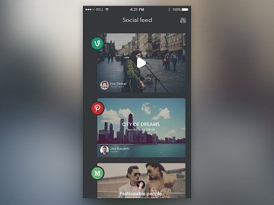 Social feed app icons ios mobile social ui ux