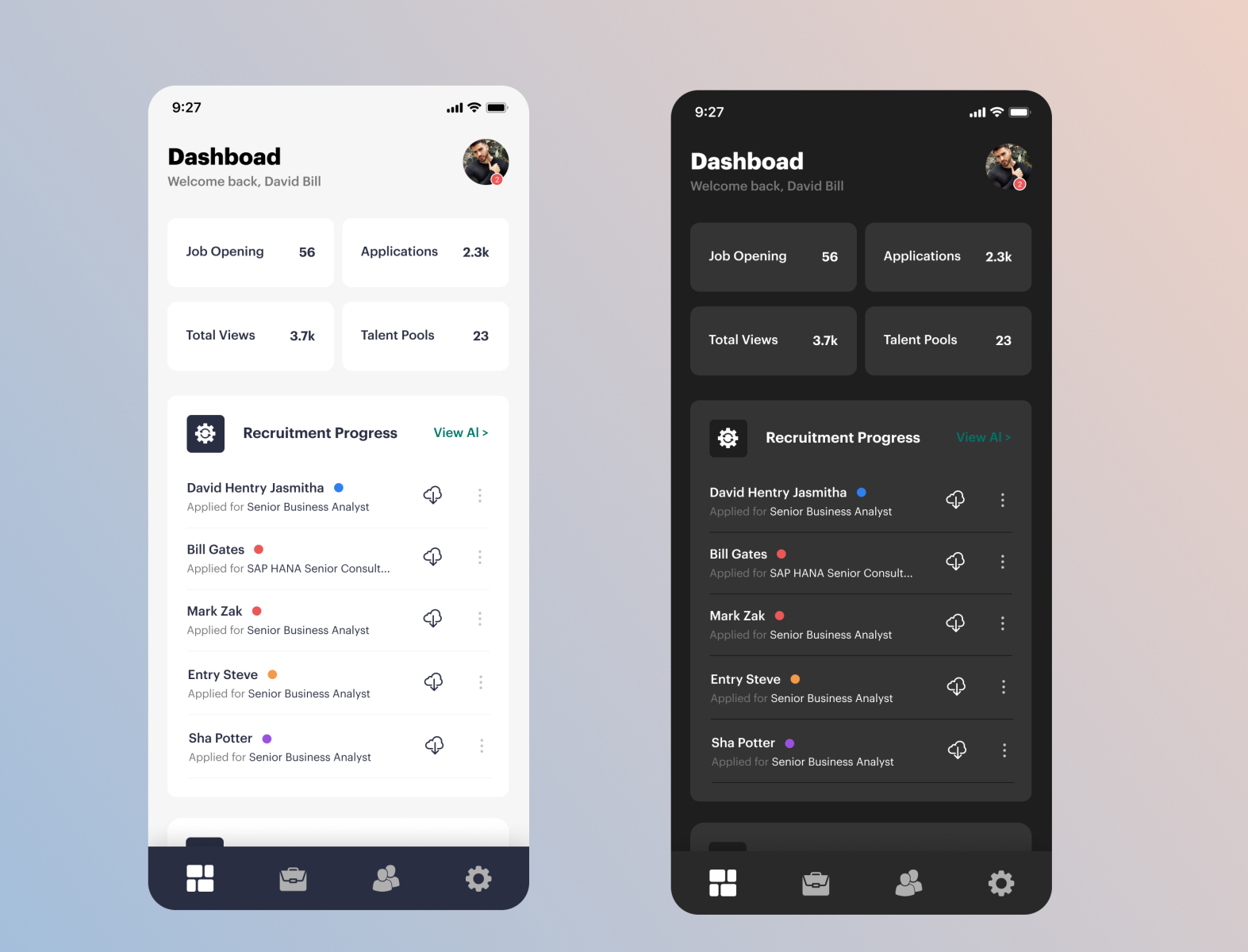 Recruiter Mobile Dashboard By ShaStyle On Dribbble