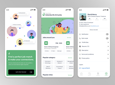 Find Job App app branding design ui ux