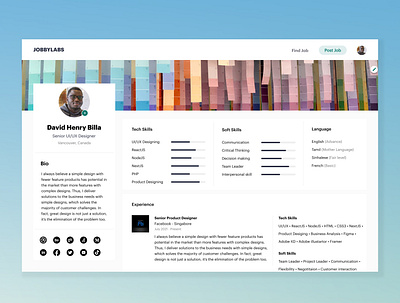 Job Seeker's Profile page app branding design ui ux