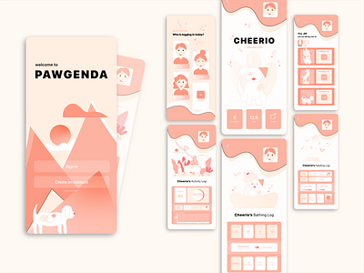 Pawgenda app design flat illustration illustrator ui ui design ux ux design