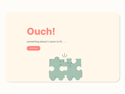 Error Page daily ui dailyui008 error 404 illustrator puzzle ui ui design