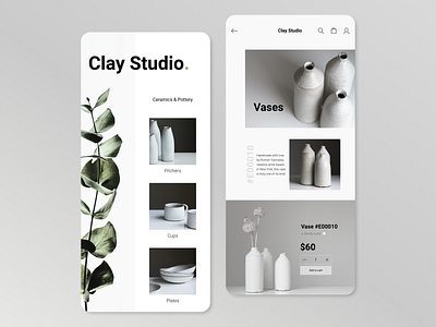 Ceramics E-commerce Shop dailyui dailyui012 ecommerce figma minimalist ui ui design ux ux design