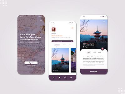 Travel Service Mobile Design app design flat mobile app design travel app design ui ux