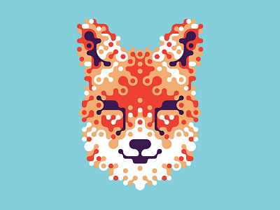 Grained fox (textless) blue experimental fox orange typography