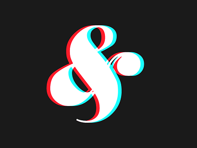 &Ampersand 3d art chromatic aberration design digital logo modern psychedelic vector