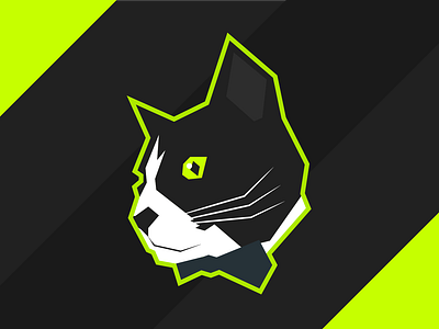 Mu cat design digital flat illustration neon simple tuxedo vector