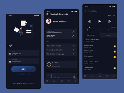 Sales Learning App app design ui ux