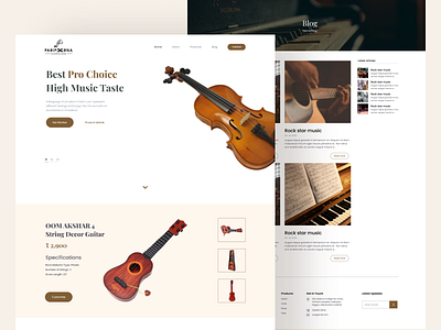 Musical Instrument Ecommerce Website design instrument ui ux website