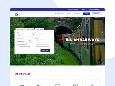 IRCTC Page design ui ux website