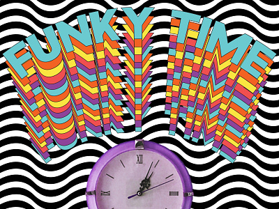 Funky Time bold colourful funky illusion illustration type