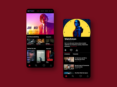 HBO Max App app app design ui ux