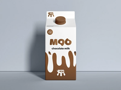 Moo Chocolate Milk baranding brand brand identity branding carton design gradient graphic design icon illustration illustrator logo milk mock up mockup new logo packaging photoshop typography vector