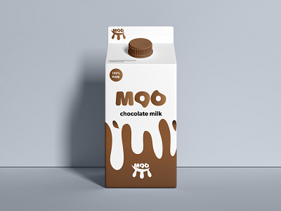 Moo Chocolate Milk baranding brand brand identity branding carton design gradient graphic design icon illustration illustrator logo milk mock up mockup new logo packaging photoshop typography vector
