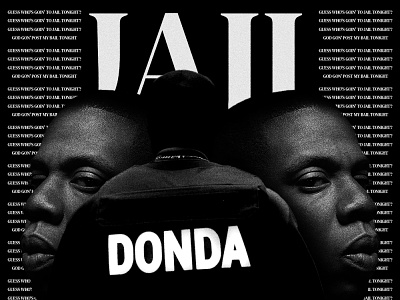 Kanye West ft. Jay-Z - Jail artwork coverart design editorial editorial design graphic design kanyewest minimal modern music photoshop poster poster design print print design typography vector