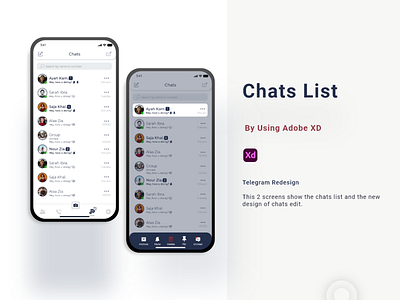 Telegram Chats Redesign app uiux