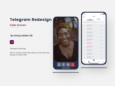 Telegram Calls Screen Redesign app uiux