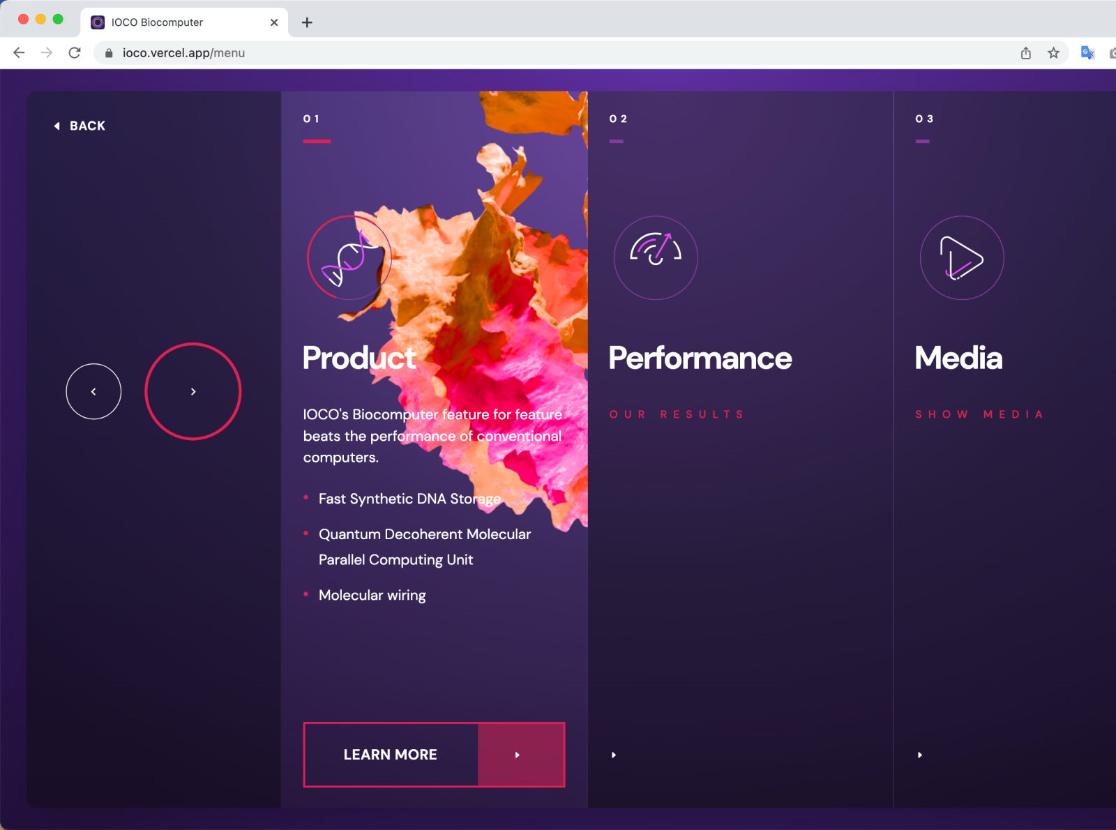 Ioco Biocomputer - live website by Laurent Lahmy on Dribbble