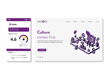 Interfaces for Emote app emotional design figma graphic design human centric design illustration landing page purple ui ui design ux design vector