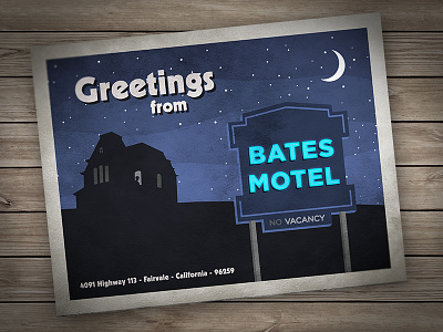 Greetings from Bates Motel bates motel card hitchcock hotel motel norma norman postcard psycho