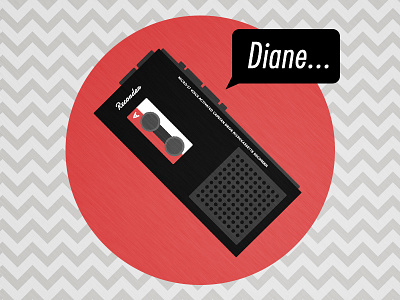 "Diane..." - Agent Cooper's Recorder agent cooper dale cooper david lynch illustration recorder tape recorder tv twin peaks