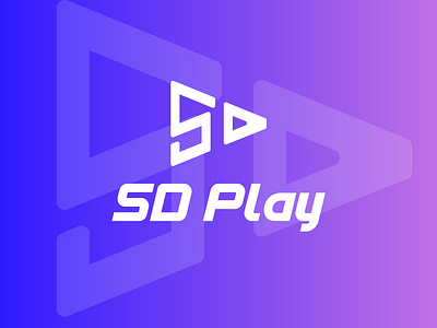 SD Play minimalist logo modern logo music studio play icon producer sd like play studio logo typography logo