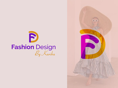 Fashion Design abstract logo fashion logo fd flat letter logo design