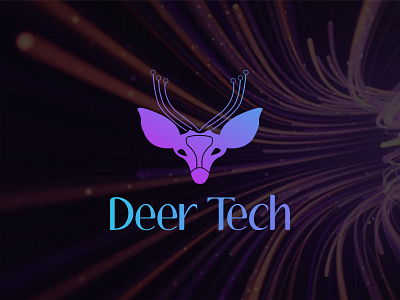 deer tech abstract logo flat logodesign minimalist logo technology technology logo unique technology logo