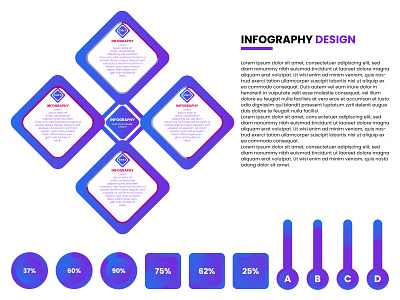 Gradient Infographic Design blue business chart color data elements gradient infography graphic design graphics info infographic design infographic template infography information level design percentage round square violate