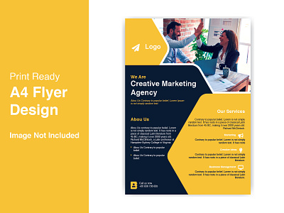 Print Ready A4 Flyer Design agency brochure clean company digital marketing flyer design minimal print ready simple