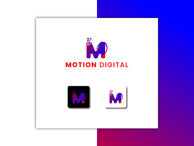 Motion Digital abstract colorful creative logo design logo maker minimalist logo modern motion digital