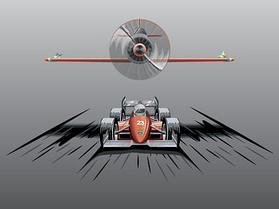 Plane vs. Formula battle formula graphic illustration illustrator plane racing t shirt vector