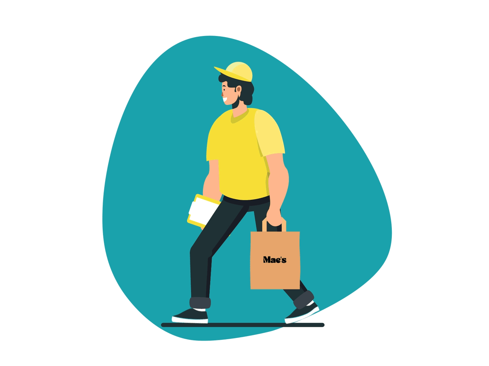Delivery guy 2d animation gif illustrator