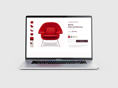 Womb Chair - Product Page design ecommerce furniture minimal ui ux web