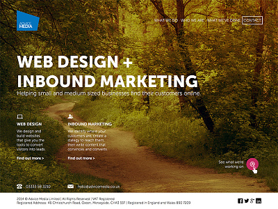Advice Media Homepage Concept agency website homepage web design