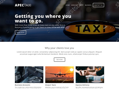 Small Business Website Example small business website taxi website