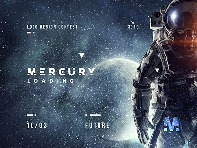 Mercury Logo Design Contest branding contest future logo logotype mercdev mercury mercury development space spaceman