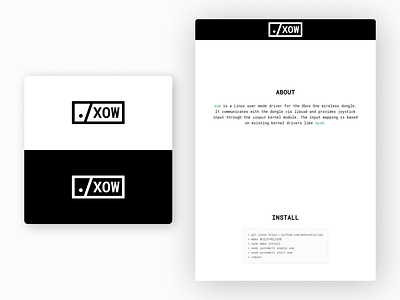 Logo and Website for xow branding figma git github glimpse logo website