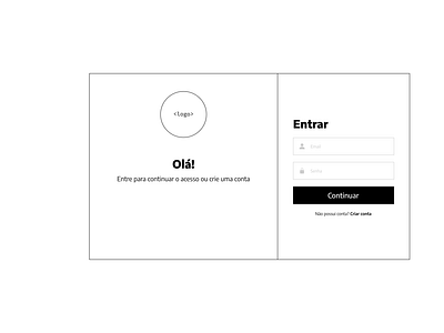 Login screen wireframe