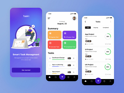 Task Management App app branding design graphic design illustration logo typography ui ux vector