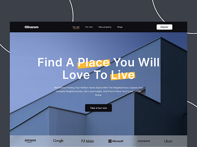 Olinarom - Real Estate Platform app branding design graphic design illustration logo typography ui ux vector