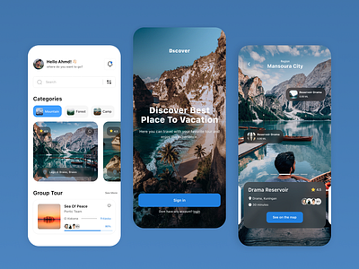 Travel service - Mobile app app design traveler traveling typography ui uiux ux ux uiux uxui uxui