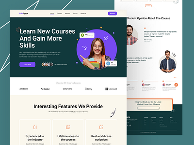 EduSpace- Online Course Landing Page course design educational educational platform online online course website platform ui uiux ux uxui web website