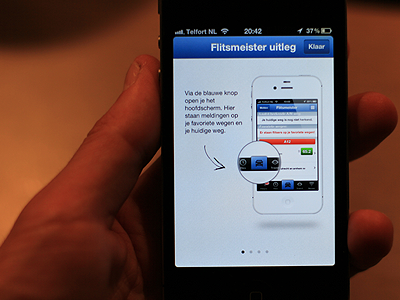 Flitsmeister - Tutorial screen app cars intro iphone mobile navigation tutorial ui