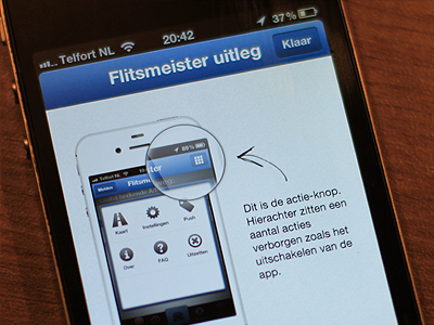 Flitsmeister - Tutorial screen app cars intro iphone mobile navigation tutorial ui