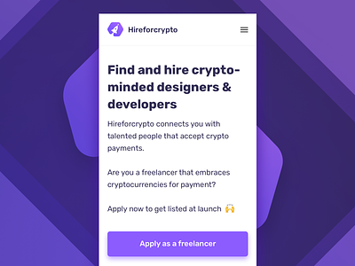 Hireforcrypto.com - signup now bitcoin crypto cryptocurrencies freelancers payments platform