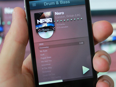 Music Player iPhone album app buttons disc iphone music player progress ui