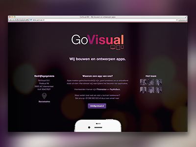 GoVisual website - full view app design app development apps branding company contact development go visual homepage logo responsive web design website