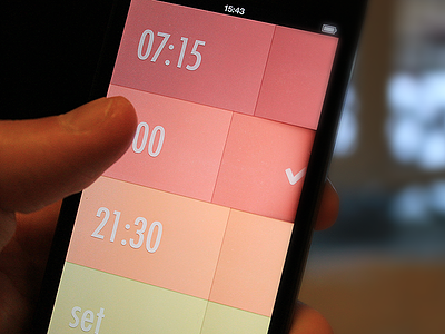 Alarm Clock (wip) alarm animations app clean clock flat gestures ios ios7 iphone simple subtle textures
